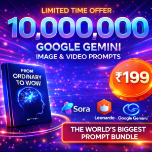 10,00,000+ Chat GPT+ Google Gemini Image & Video Prompts