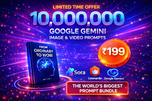 10,00,000+ Chat GPT+ Google Gemini Image & Video Prompts